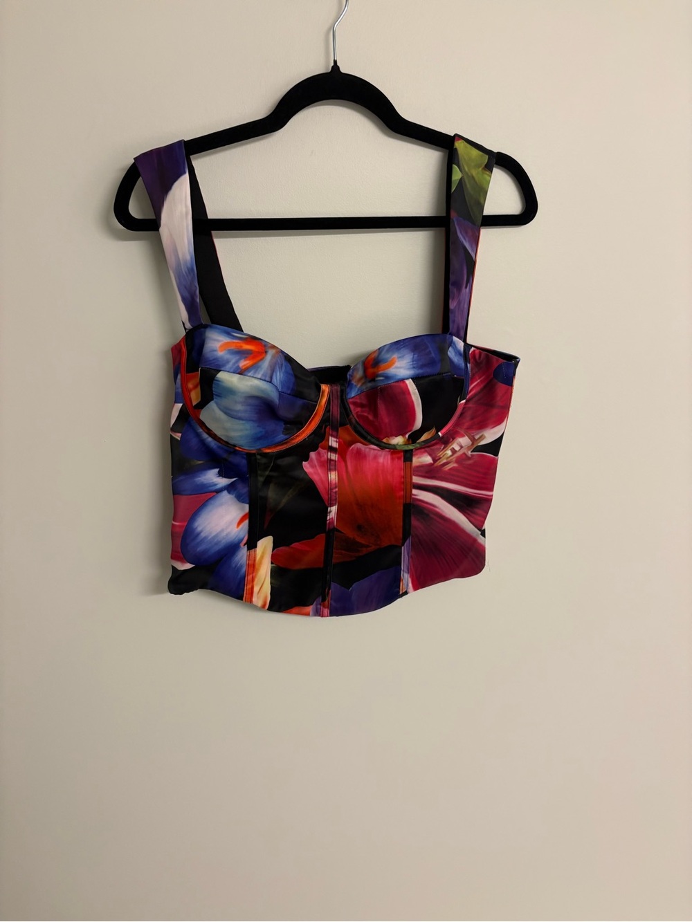 Floral Bustier Crop Top in Multicolor